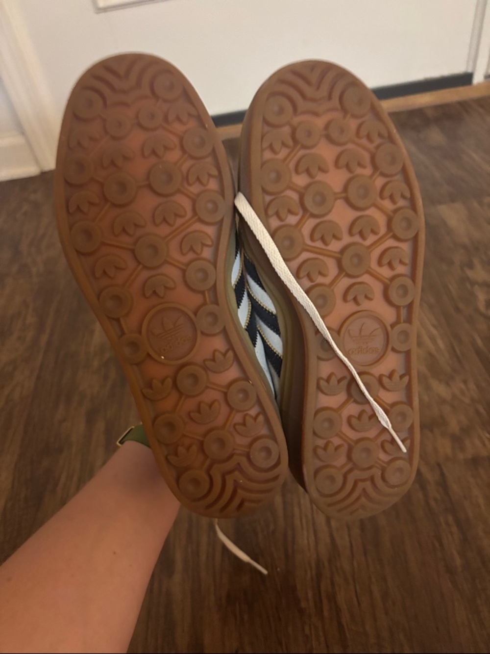 Adidas Gazelle Black, Gold and Tan - Like New - Picture 2 of 5